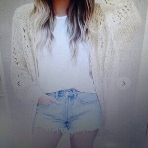 Bundle trendy sunglasses&luxury see-through cool crochet knit cardigan brabd new